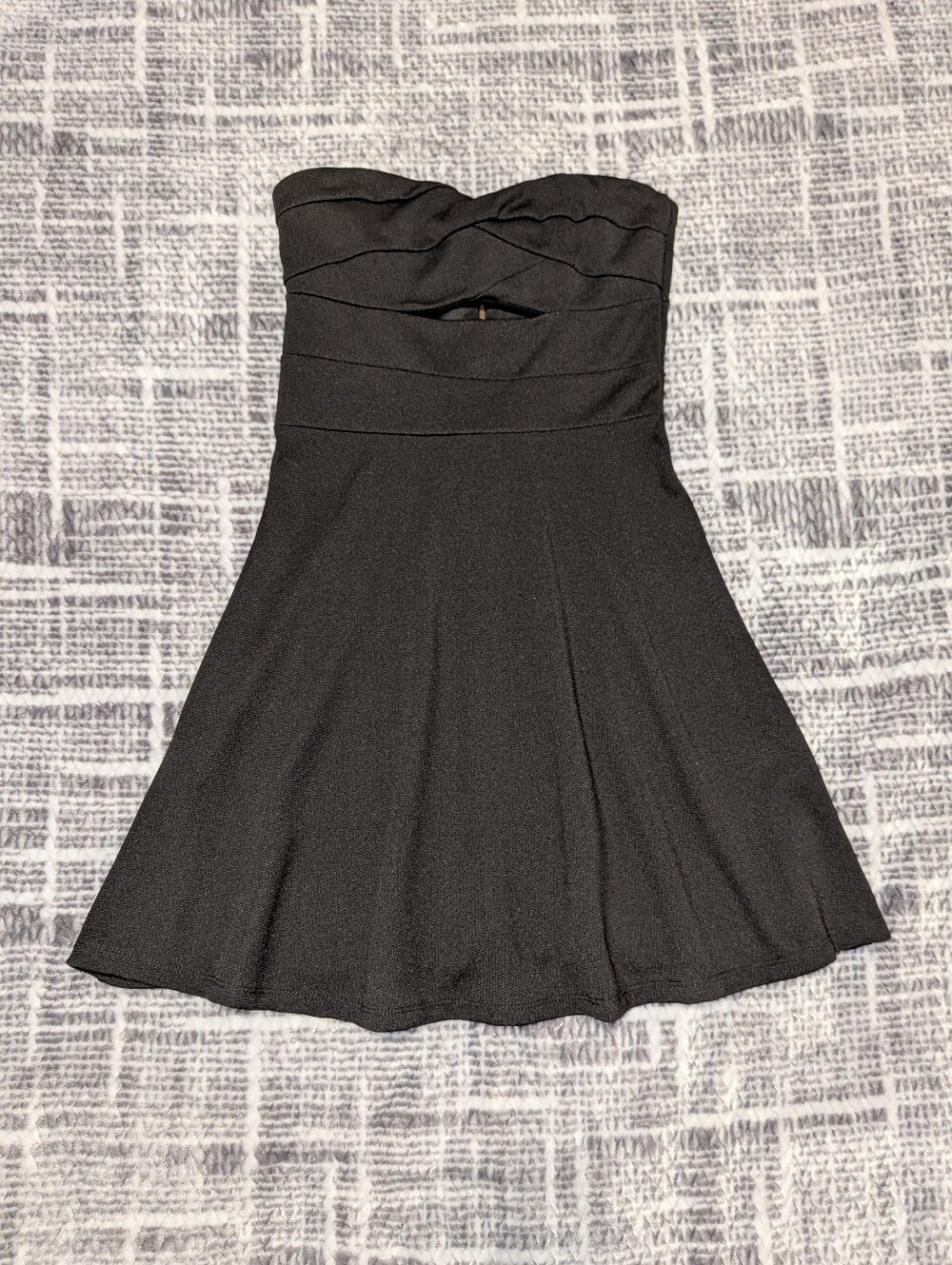 Little Black Strapless Mini Dress w/ Keyhole Bodice